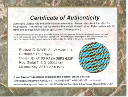 Certificate of Authenticity (Original)