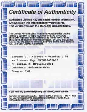 Certificate of Authenticity (Current)